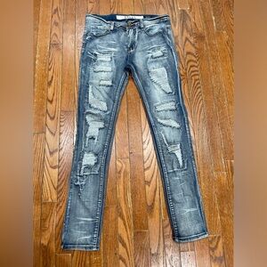 R3BEL  Trendy Distressed Skinny Jeans in Blue